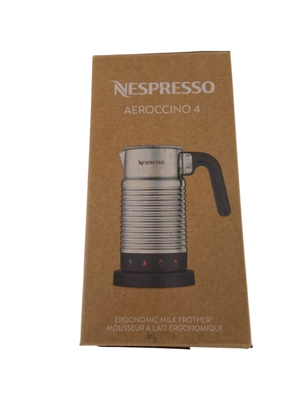 Nespresso Aeroccino 4 Milk Frother Ergonomic Design Dishwasher Safe Hot & Cold F